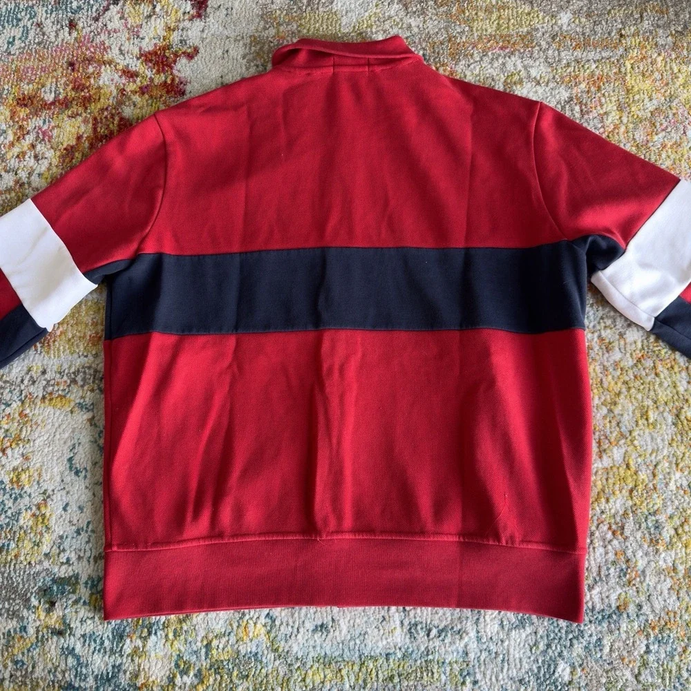 Polo Ralph Lauren Colorblock Full Zip Track Jacket Red Navy Size L